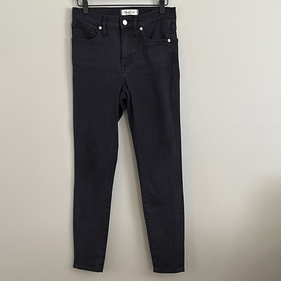 Madewell 9” Midrise Skinny Jeans Black Denim Size 27 - Picture 1 of 6